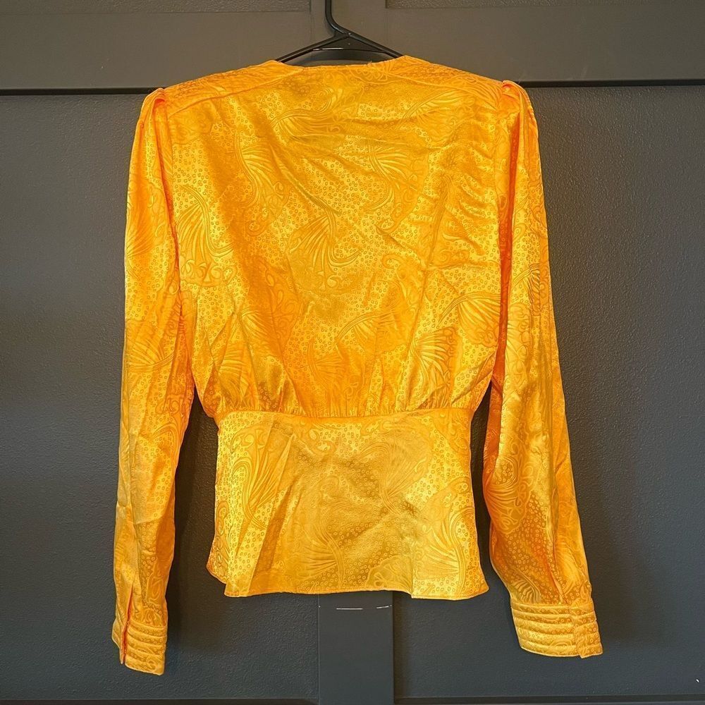 Ronny Kobo Lorrie Top Long Sleeve Yellow Size S - Picture 3 of 9